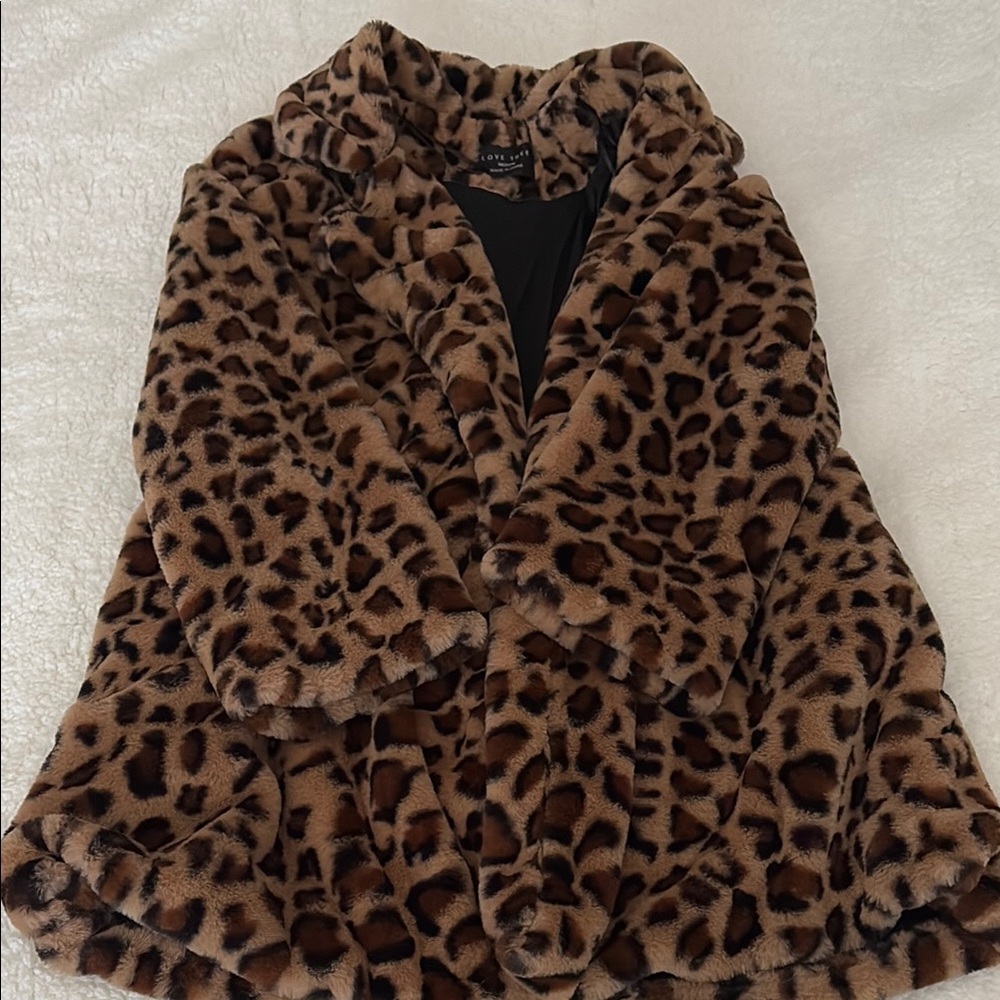 Leopard Print Faux Fur Coat